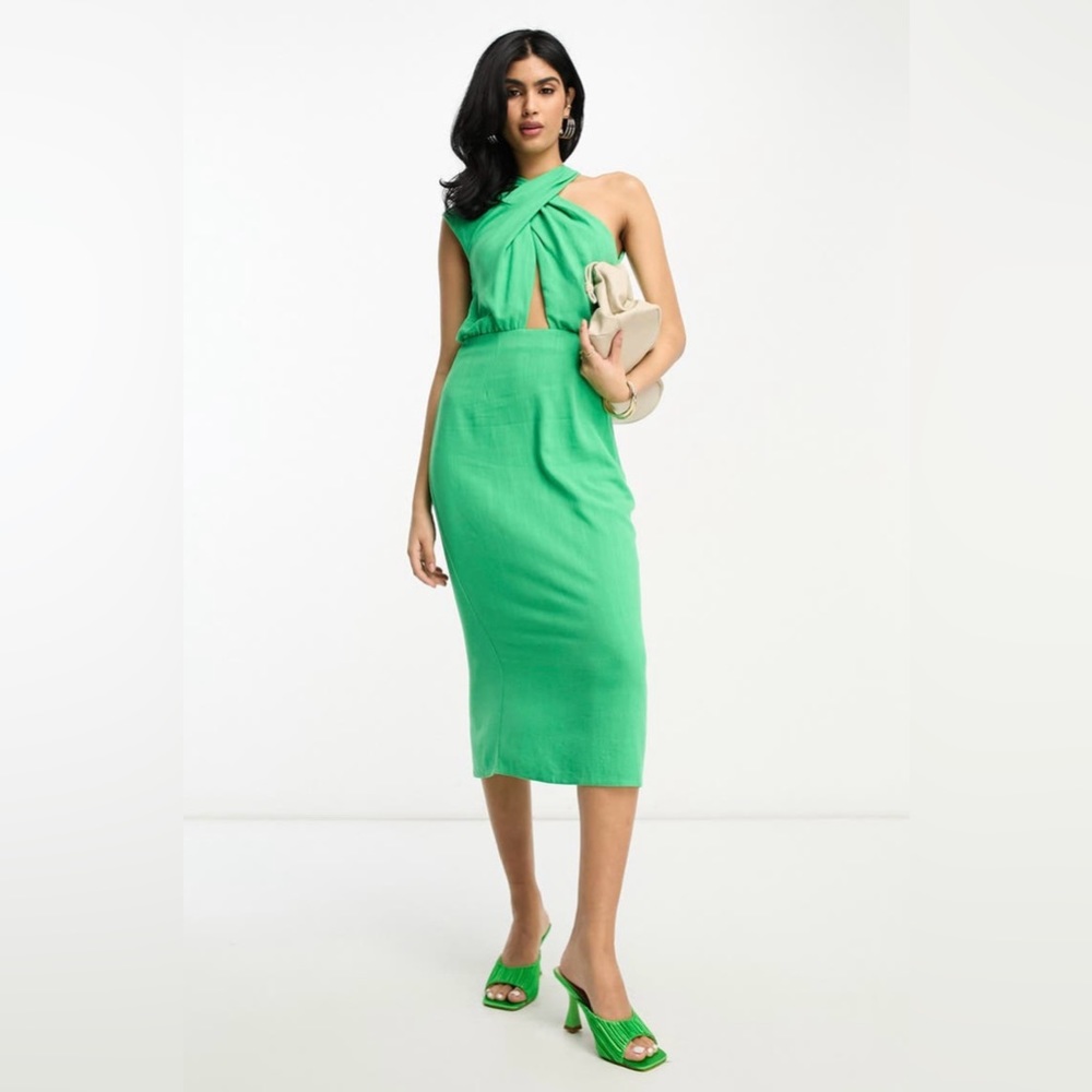 ASOS medium green midi dress